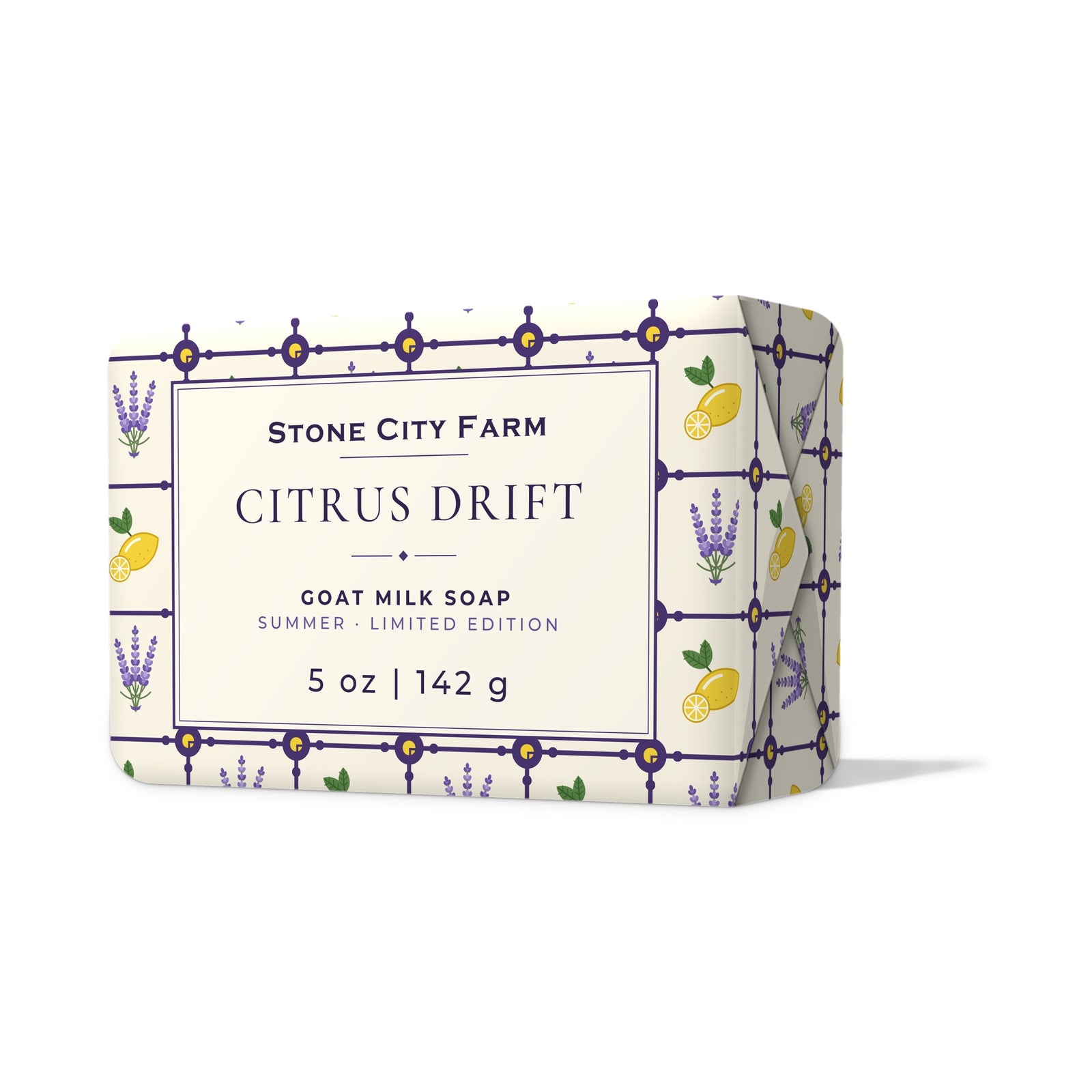 Citrus Drift Goat Milk Soap Front | Stone City Farm