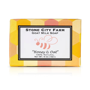 Honey & Oat goat milk soap bar, 5 oz, wrapped
