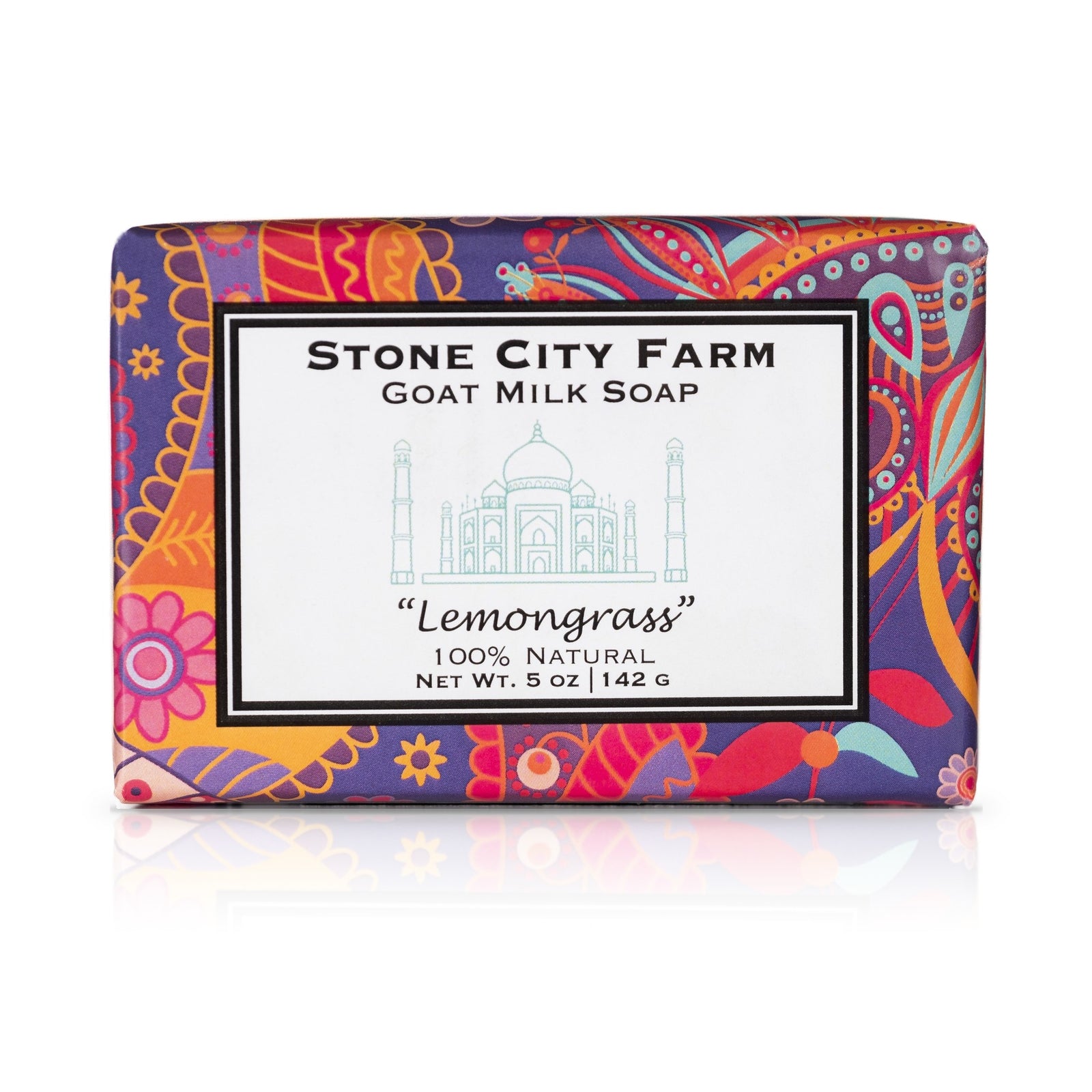 Lemongrass goat milk soap bar, 5 oz, wrapped
