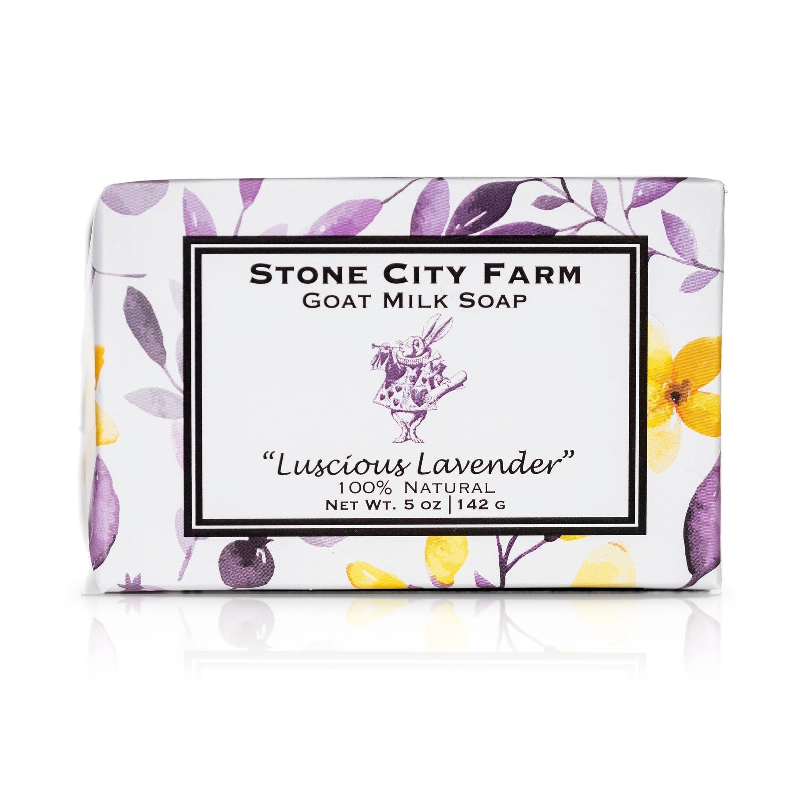 Luscious Lavender goat milk soap bar, 5 oz, wrapped