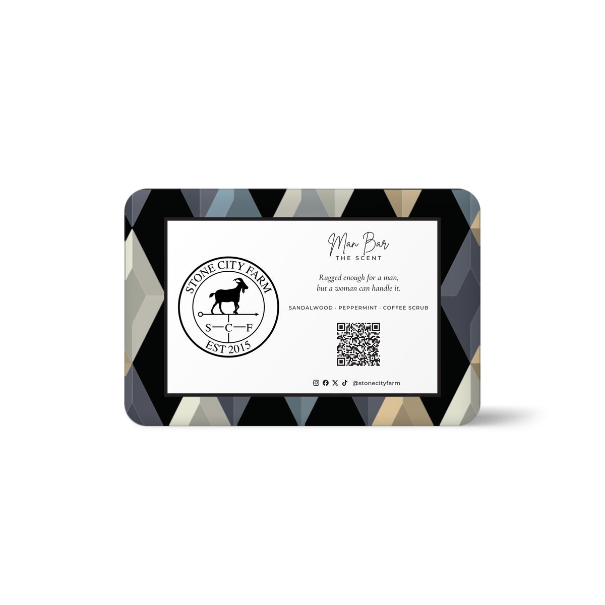 Man Bar Goat Milk Soap Back | Stone City Farm