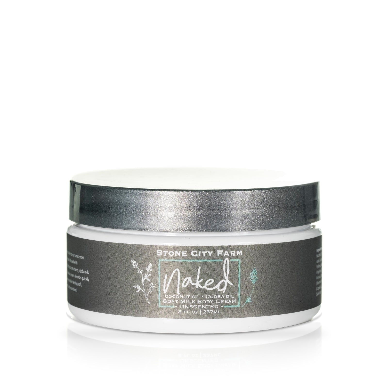 Naked unscented goat milk body cream, 8 fl oz jar