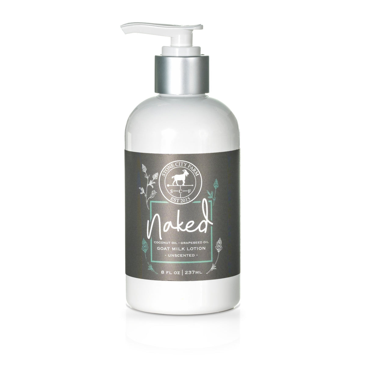 Naked unscented goat milk lotion, 8 fl oz pump bottle