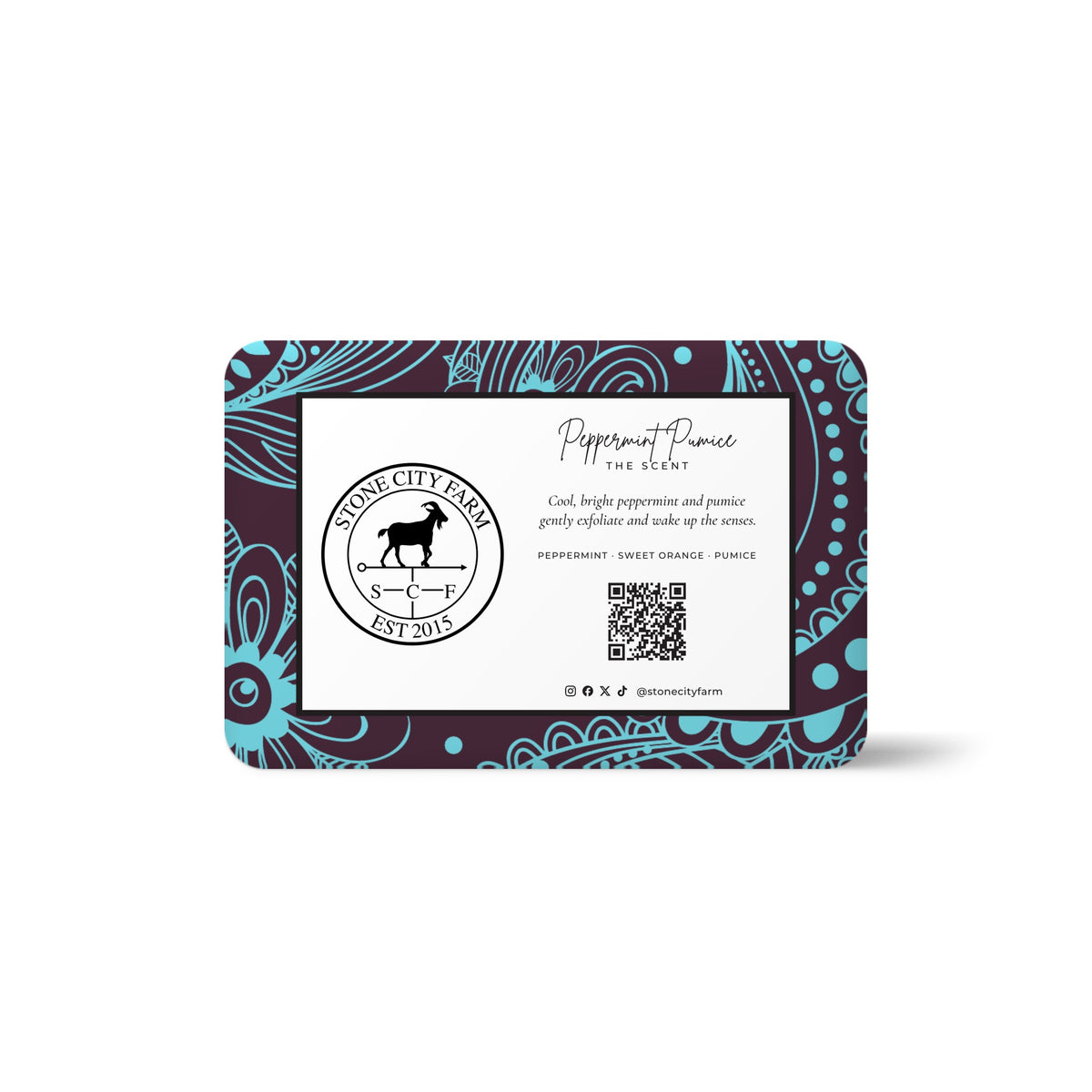 Peppermint Pumice Goat Milk Soap Back | Stone City Farm