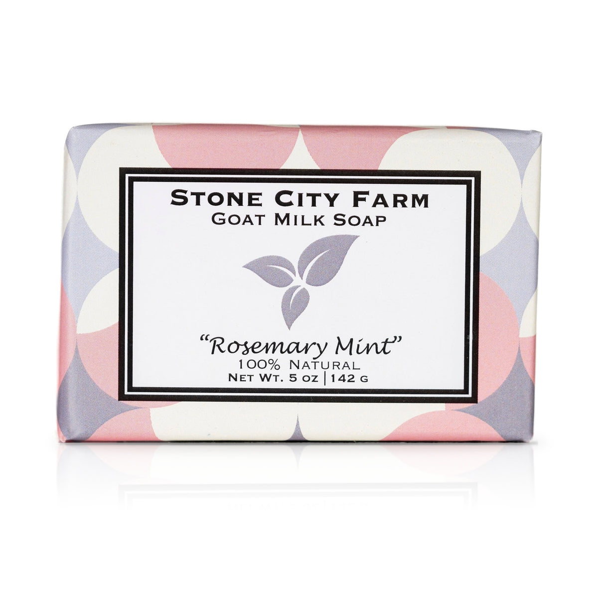 Rosemary Mint goat milk soap bar, 5 oz, wrapped