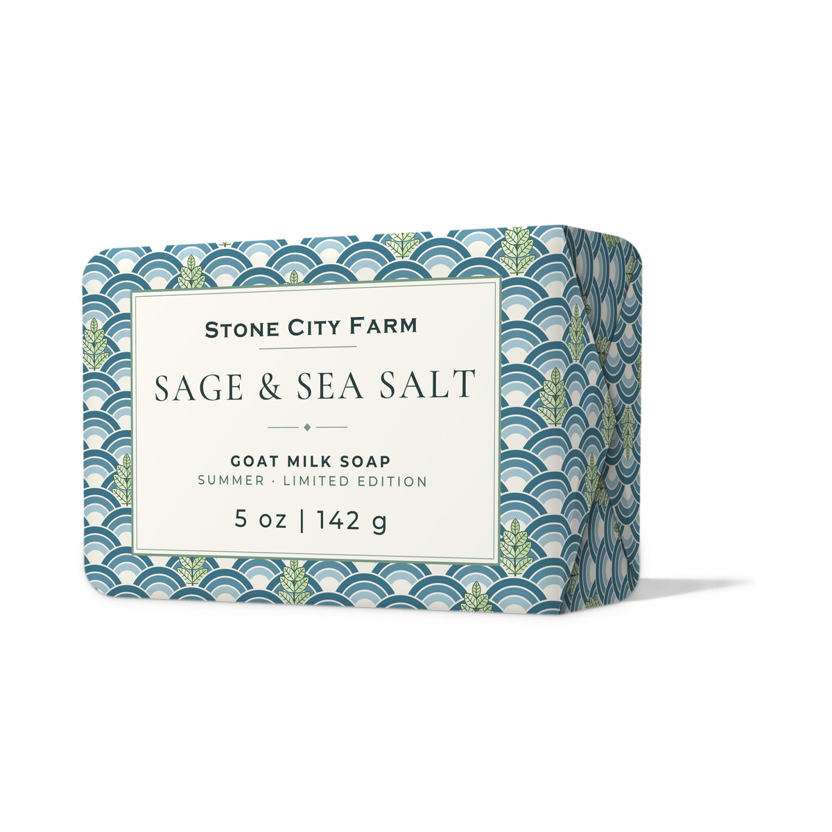 Sage & Sea Salt Goat Milk Soap Front | Stone City Farm