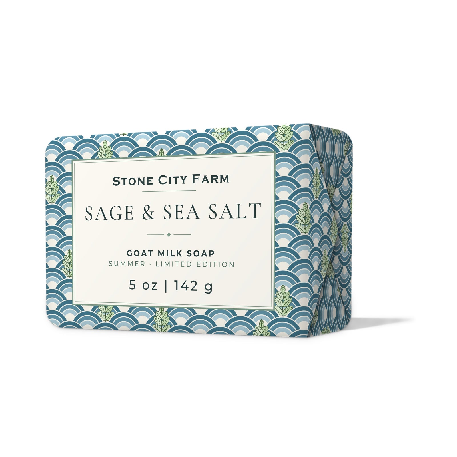 Sage & Sea Salt Goat Milk Soap Front | Stone City Farm
