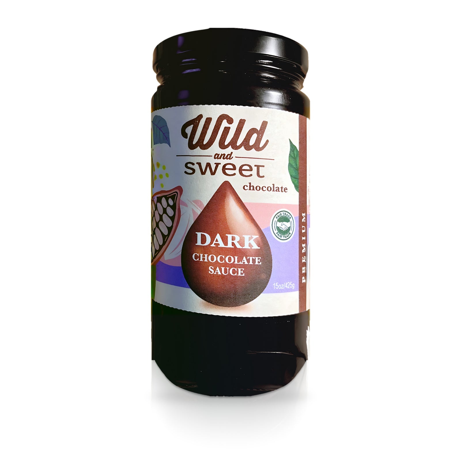 Wild and Sweet Dark Chocolate Sauce, 15 oz jar
